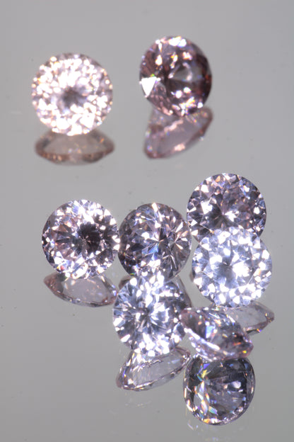 Lab Perovskite Cut Gems, Pink to Orange Red Laser YAP