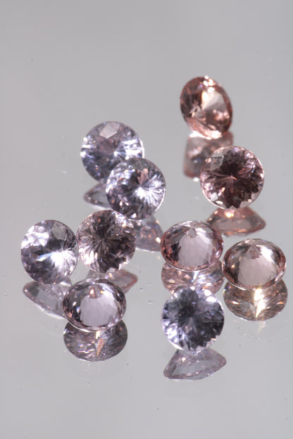 Lab Perovskite Cut Gems, Pink to Orange Red Laser YAP