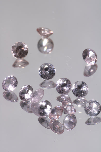 Lab Perovskite Cut Gems, Pink to Orange Red Laser YAP