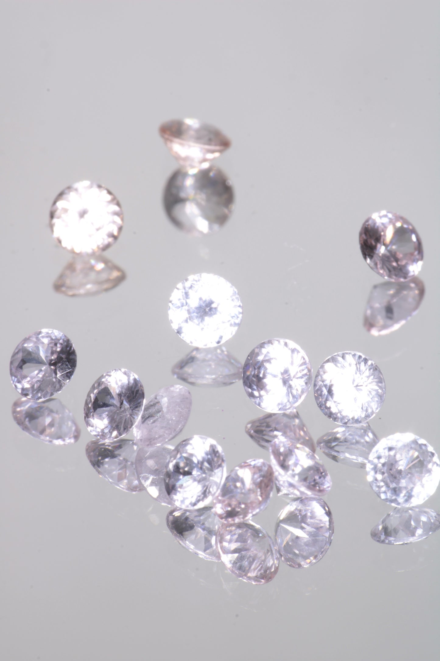 Lab Perovskite Cut Gems, Pink to Orange Red Laser YAP