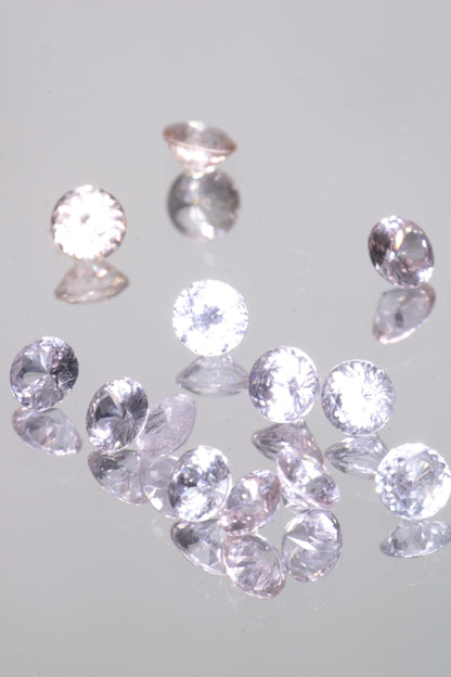 Lab Perovskite Cut Gems, Pink to Orange Red Laser YAP