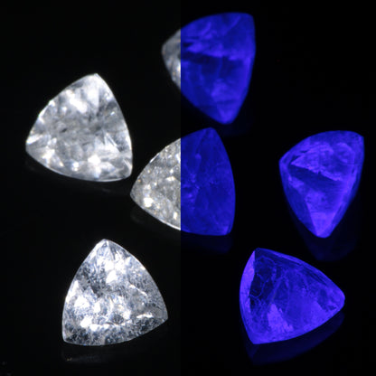 Faceted LYSO Bubbly Trillion gemstone