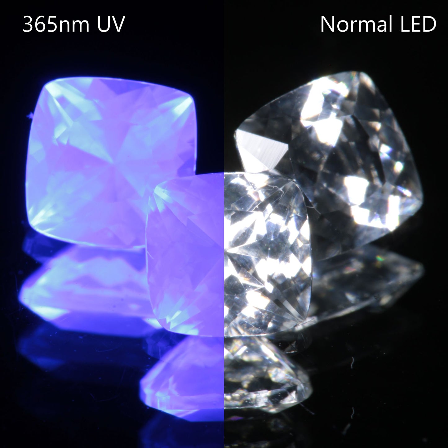 LYSO Faceted Loose Gems Blue Fluorescent Scintillator
