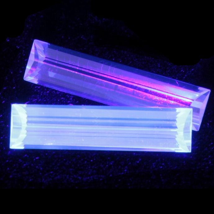 LYSO Pixels Raw and Faceted Loose Gems Blue Fluorescent Scintillator