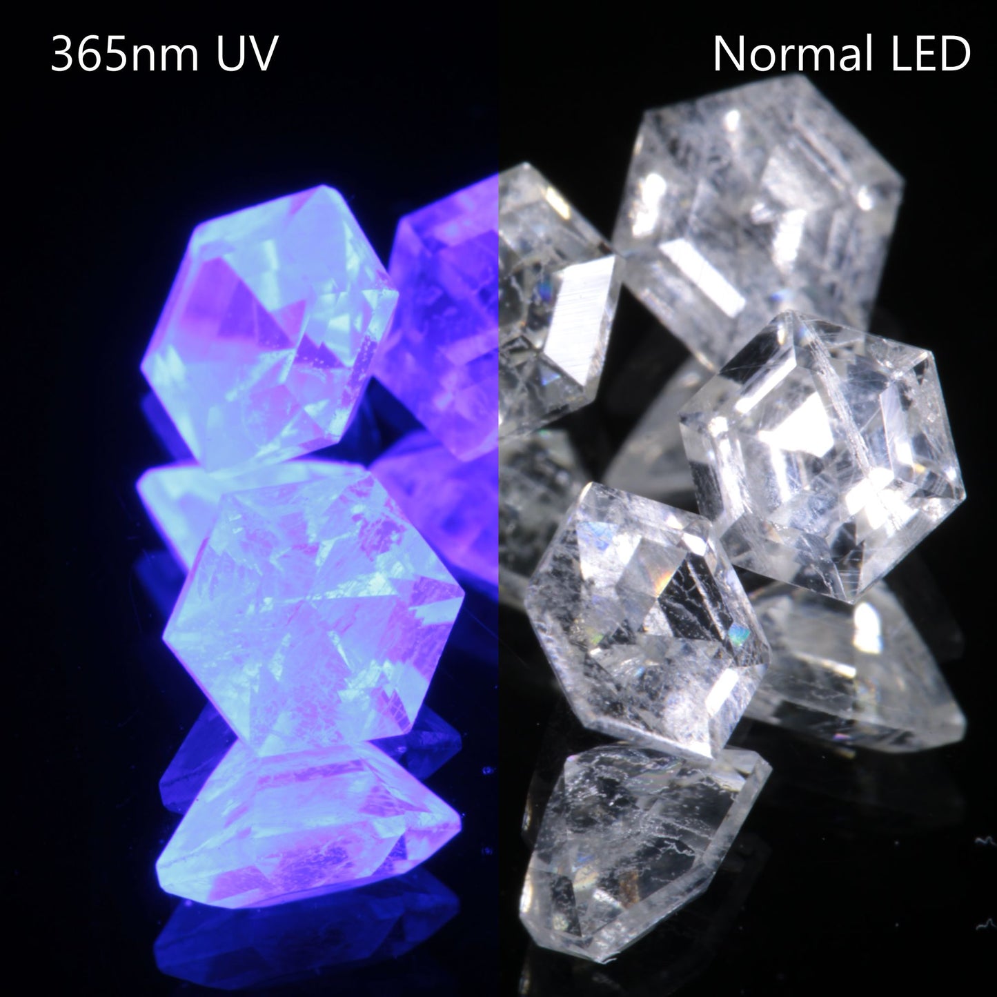 LYSO Faceted Loose Gems Blue Fluorescent Scintillator