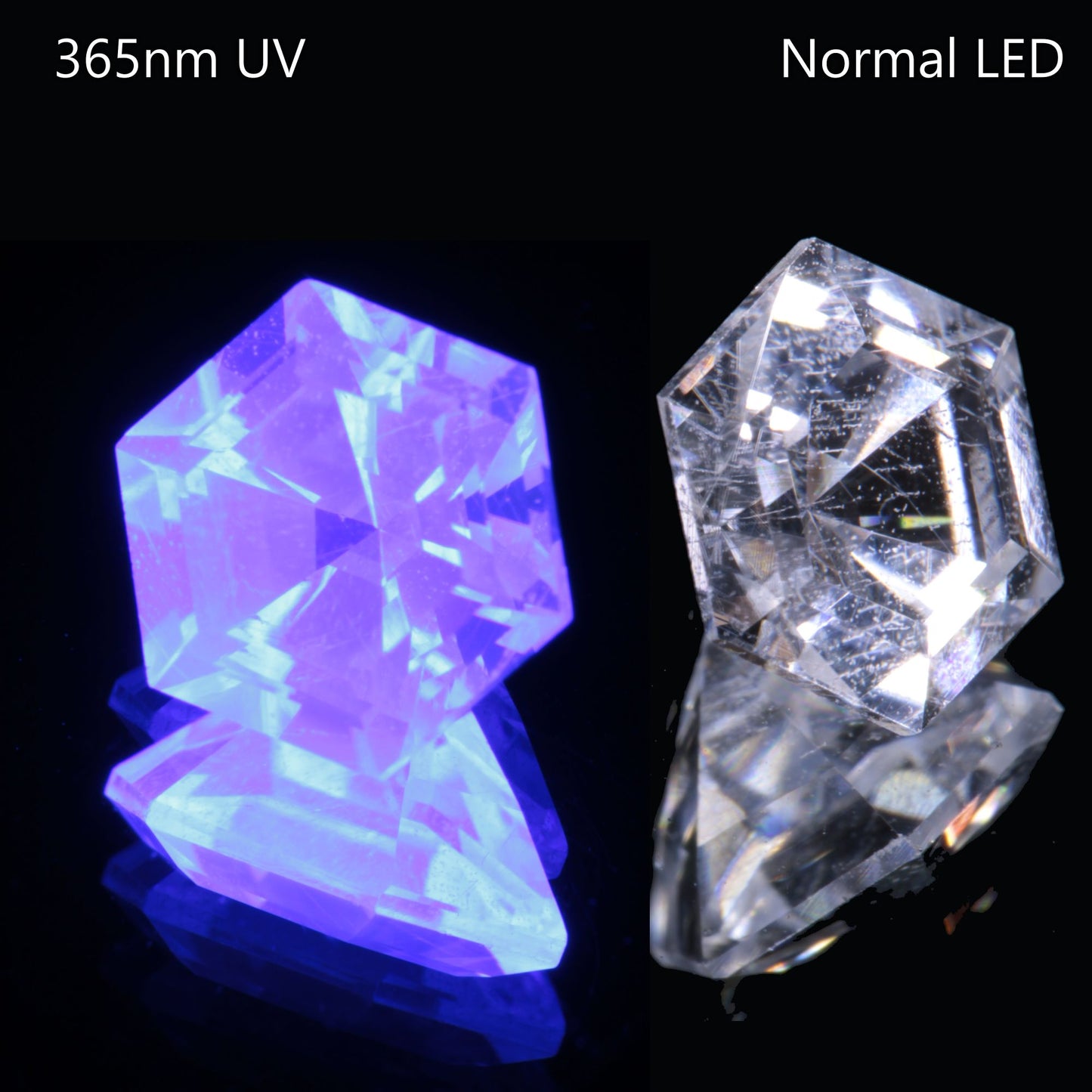 LYSO Faceted Loose Gems Blue Fluorescent Scintillator