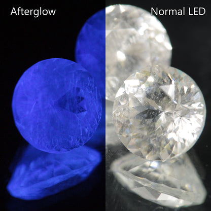 Faceted LYSO Afterglow Round gemstone