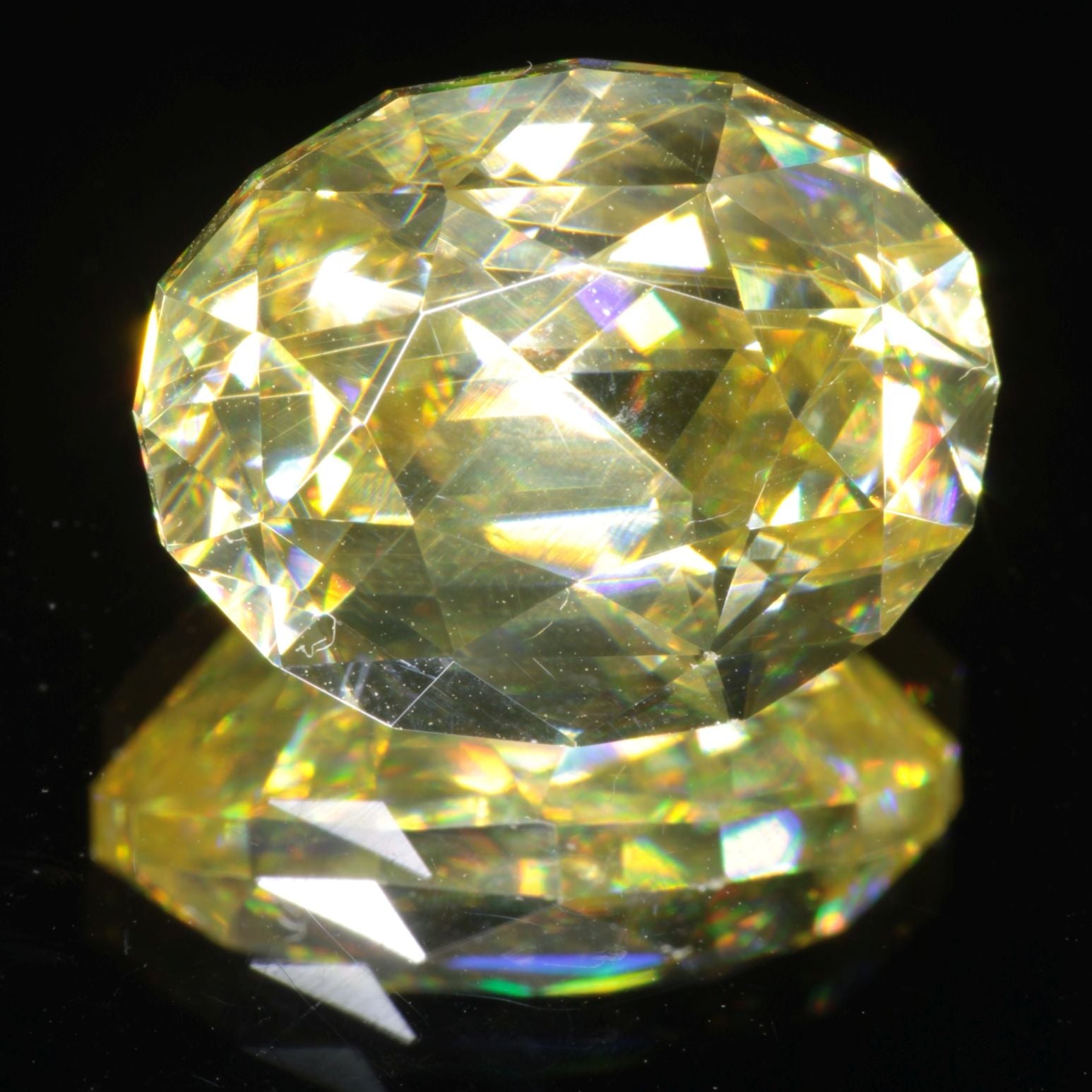 Faceted Wakefieldite Yellow Oval cut gem