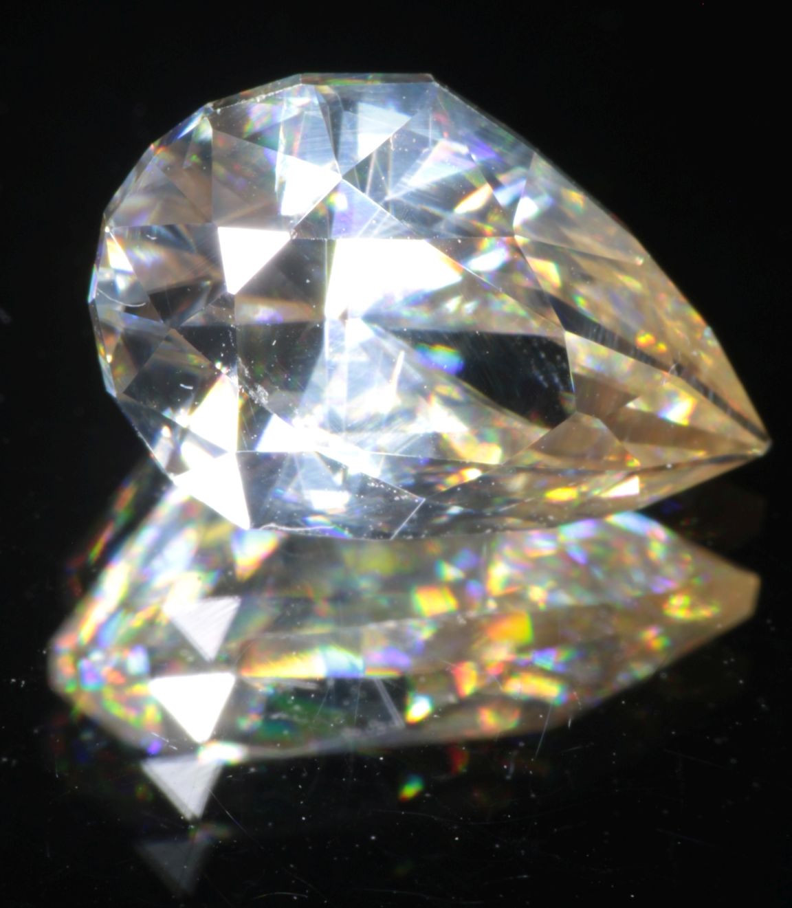 Faceted Wakefieldite Multicolor Pear cut gem