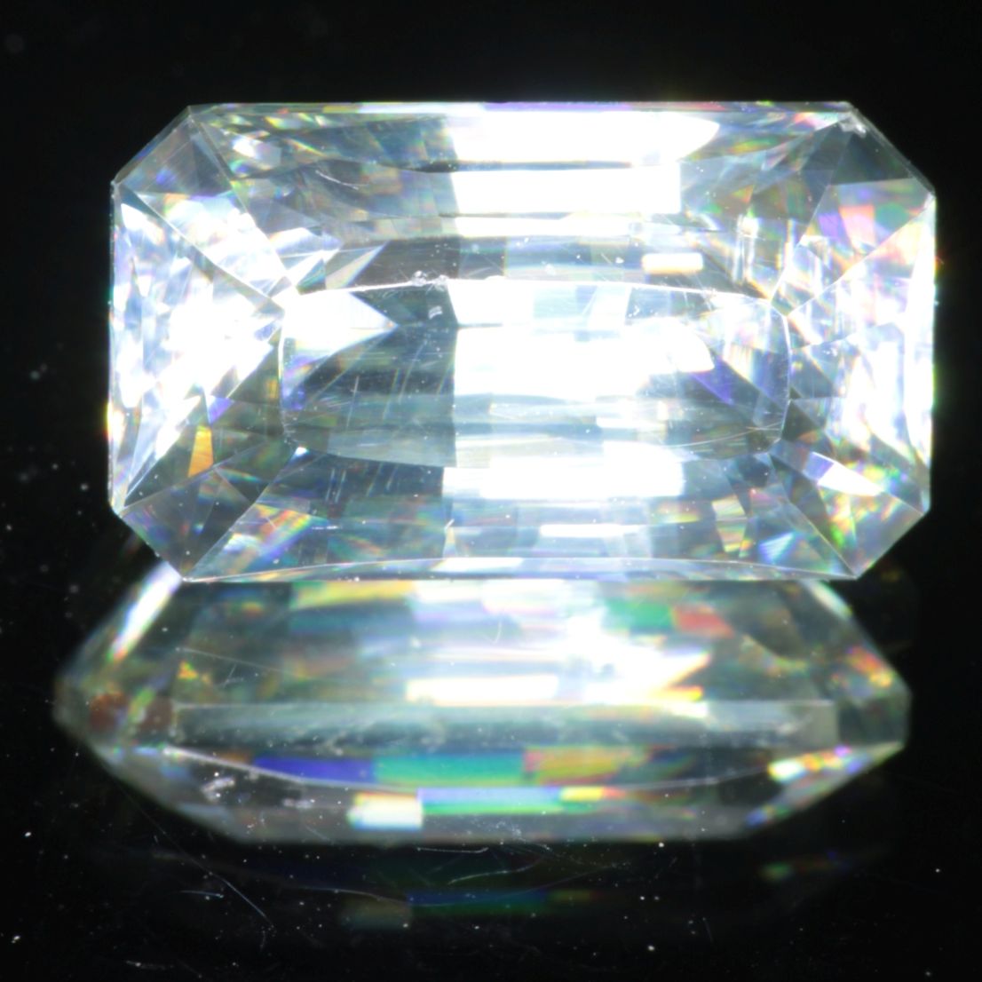 Faceted Wakefieldite Green Rectangle cut gem