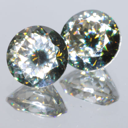 Moissanite Eyes, Loose Round Cut Bicolor Moissanites