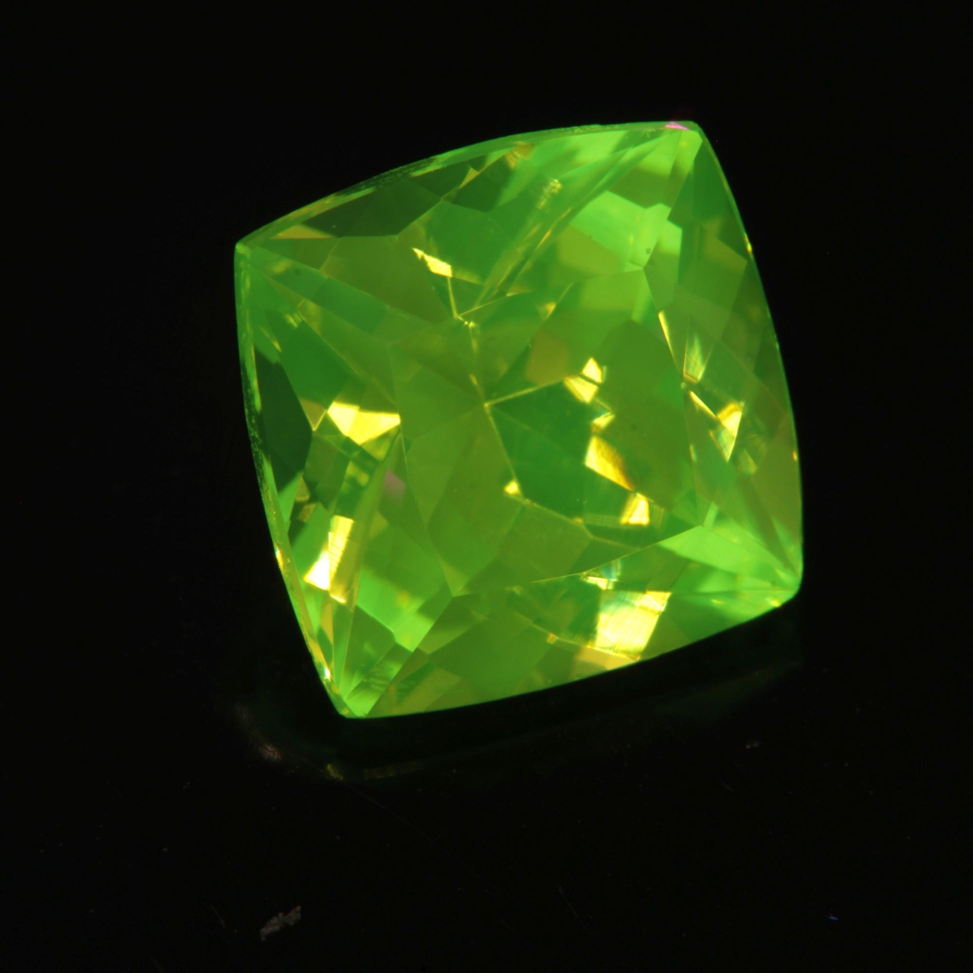 Faceted LuAG Cushion gemstone