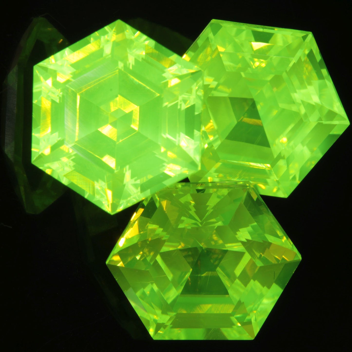Faceted LuAG Hexagon gemstone