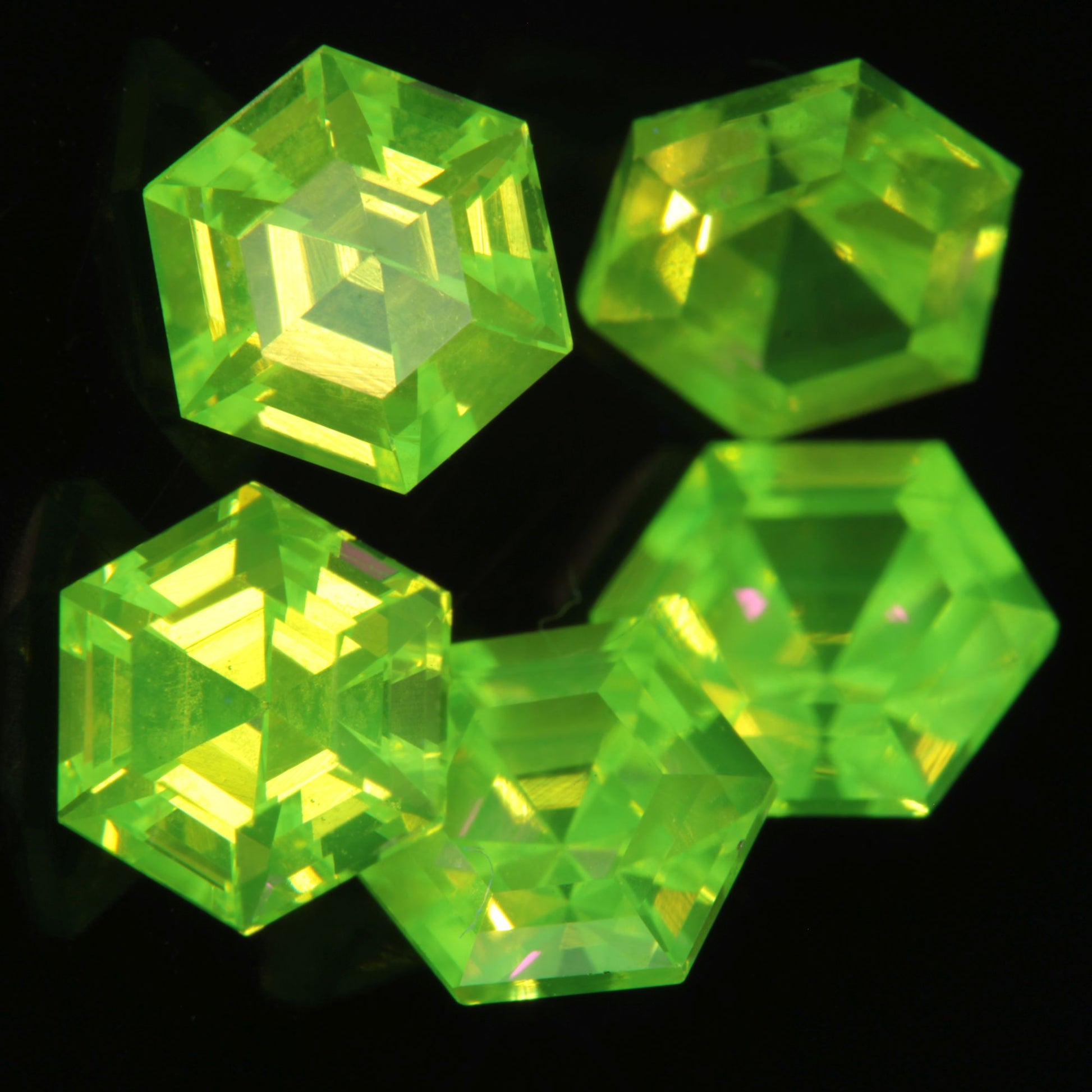 Faceted LuAG Hexagon gemstone