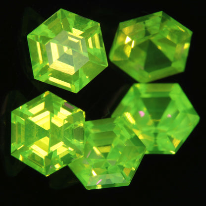 Faceted LuAG Hexagon gemstone