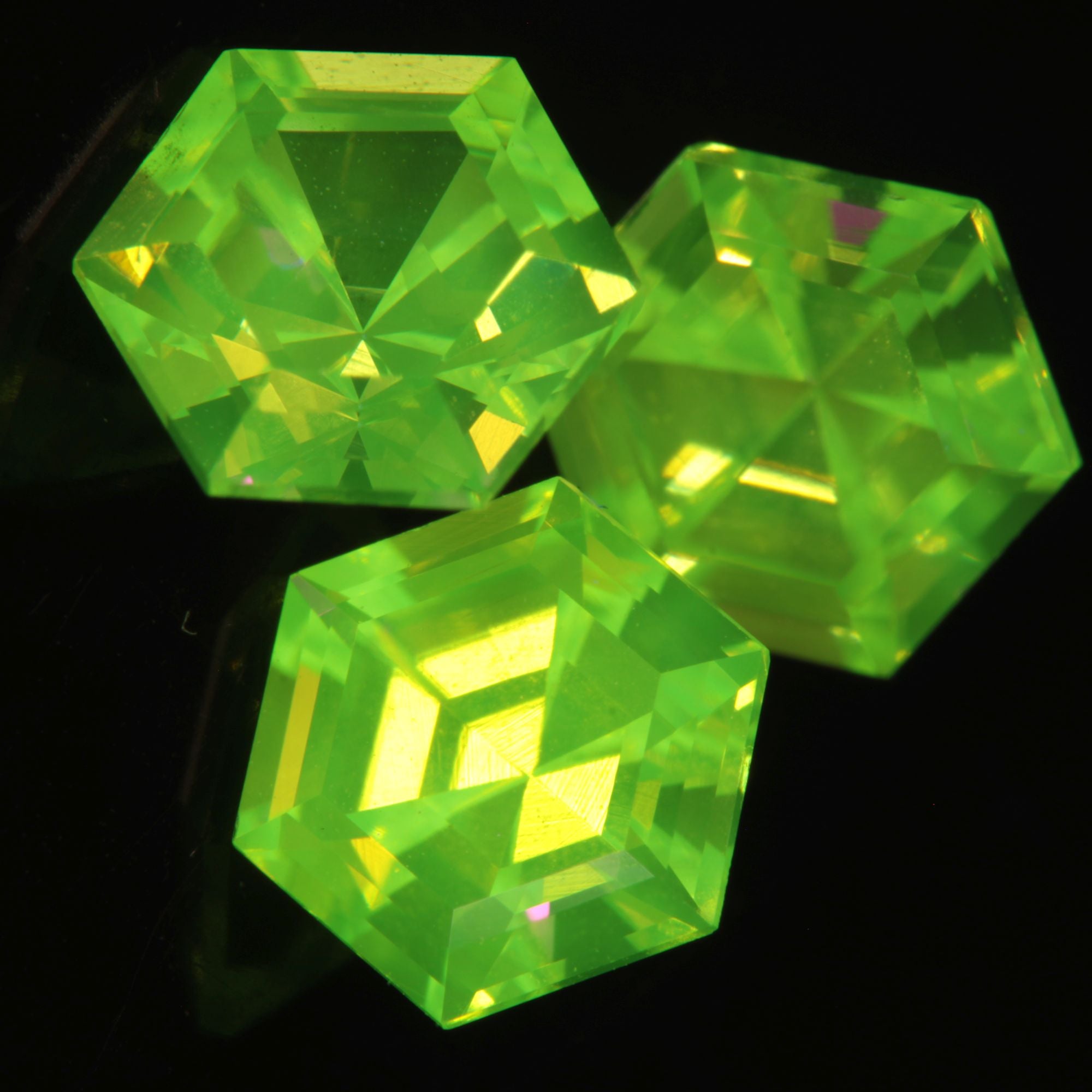 Faceted LuAG Hexagon gemstone
