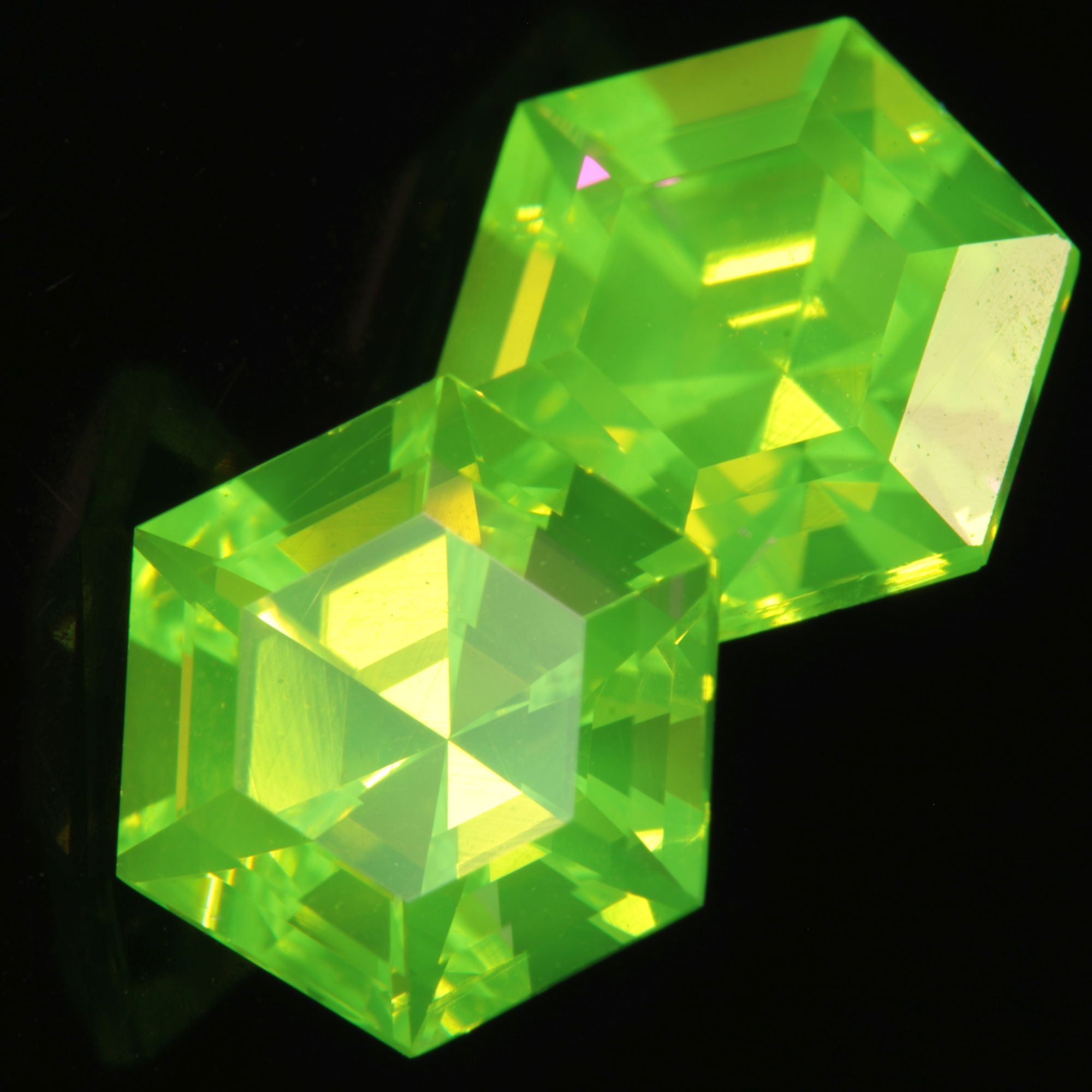 Faceted LuAG Hexagon gemstone