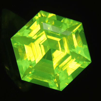 Faceted LuAG Hexagon gemstone