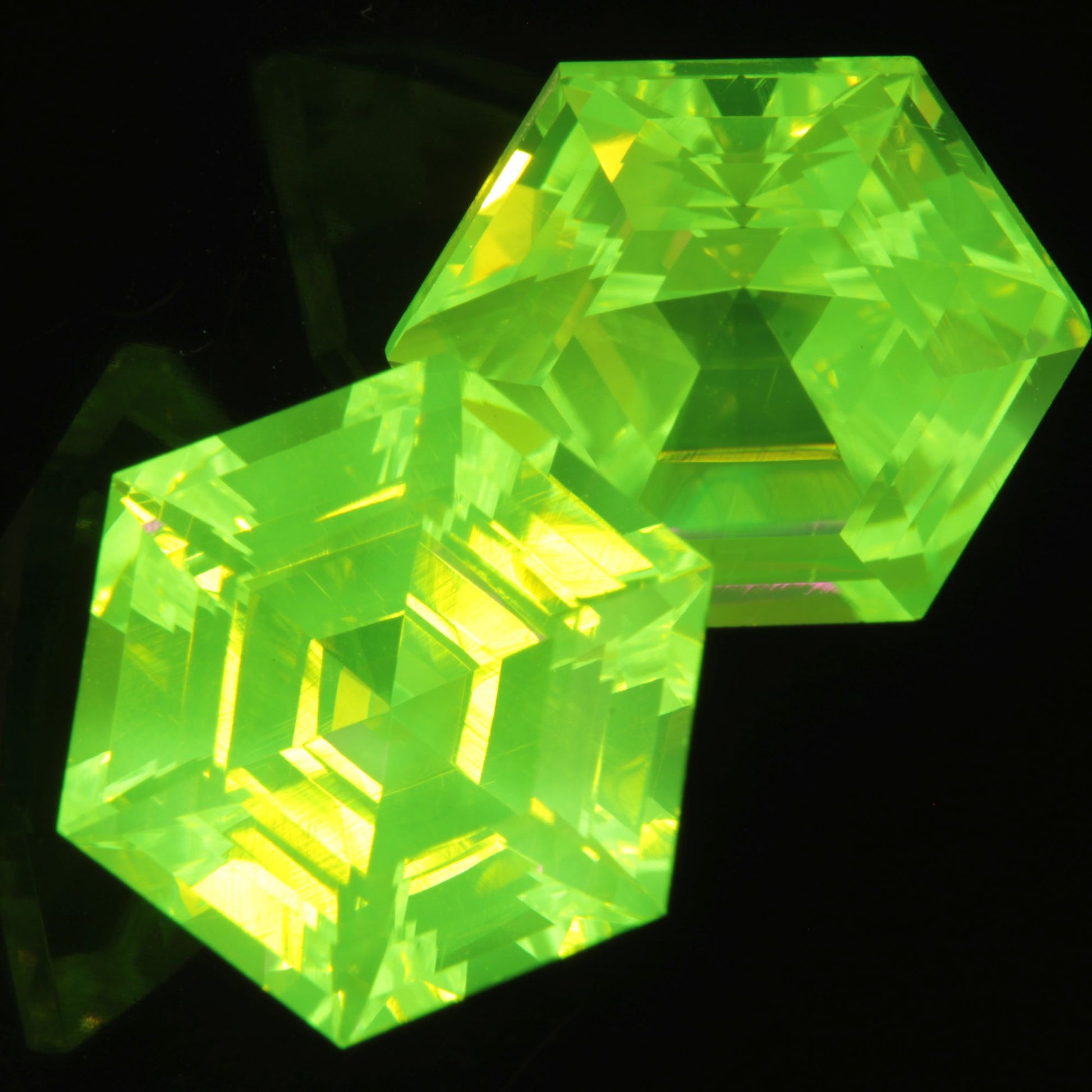 Faceted LuAG Hexagon gemstone