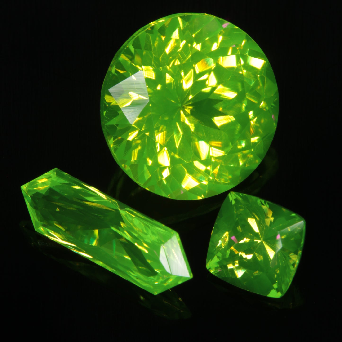 LuAG Lumogarnet Faceted Loose Gems