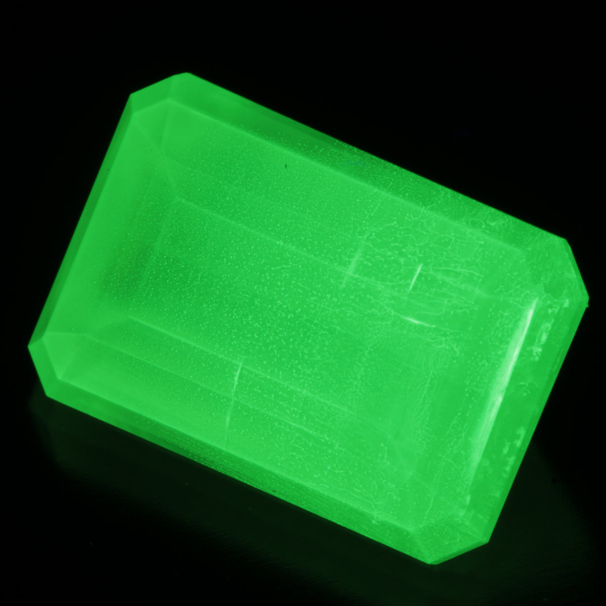Lumenite® Faceted Stone 11ct, Glow in the Dark Strontium Aluminate Monocrystal