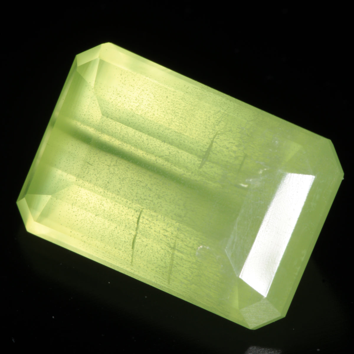 Lumenite® Faceted Stone 11ct, Glow in the Dark Strontium Aluminate Monocrystal