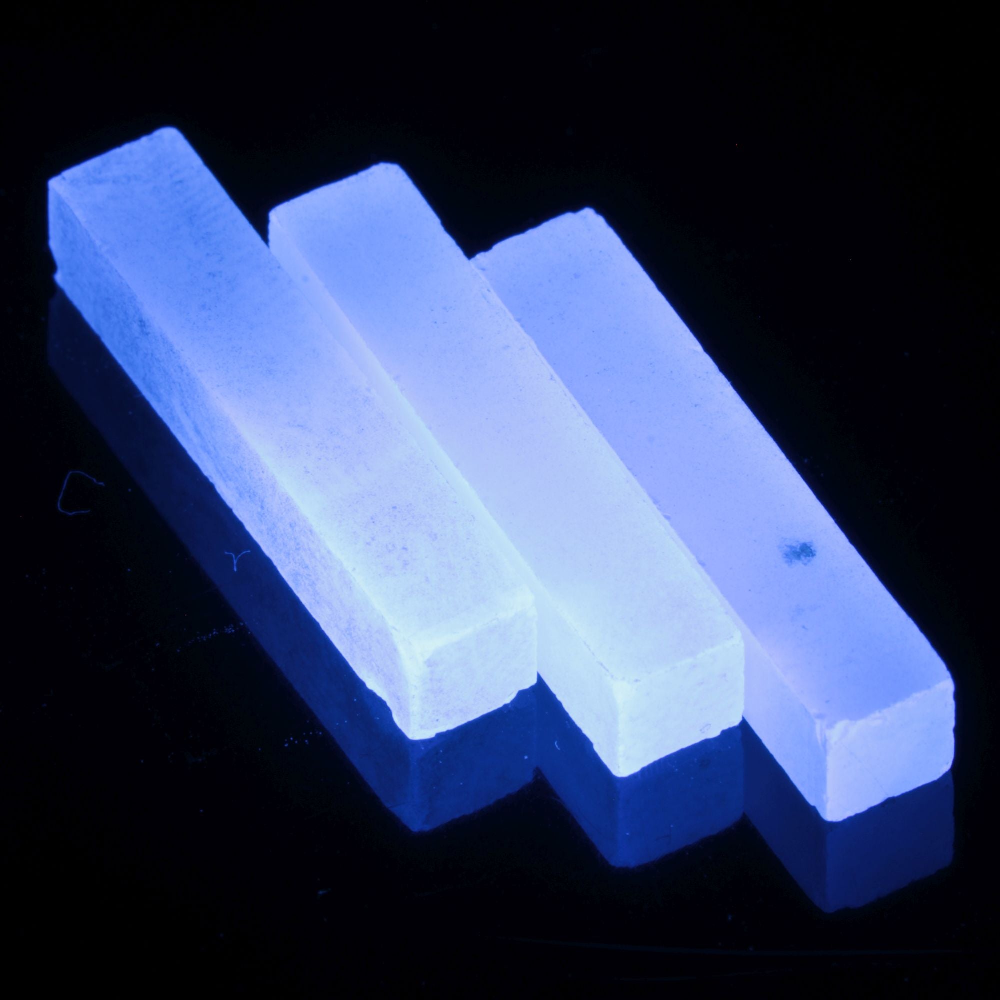 LYSO Pixels Raw and Faceted Loose Gems Blue Fluorescent Scintillator