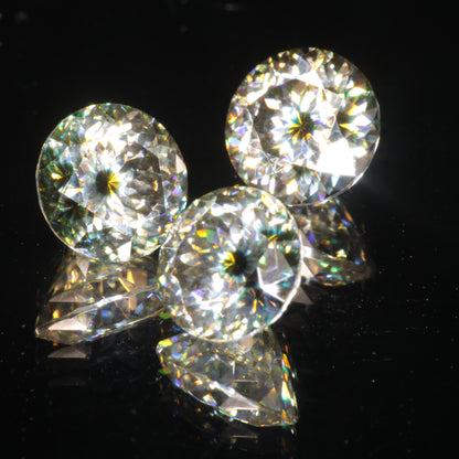 Moissanite Eyes, Loose Round Cut Bicolor Moissanites