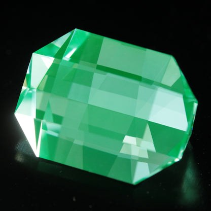 Pixel Cut Mn:Spinel 38.15ct "Minecraft Emerald" (Custom Design inspired by Minecraft)