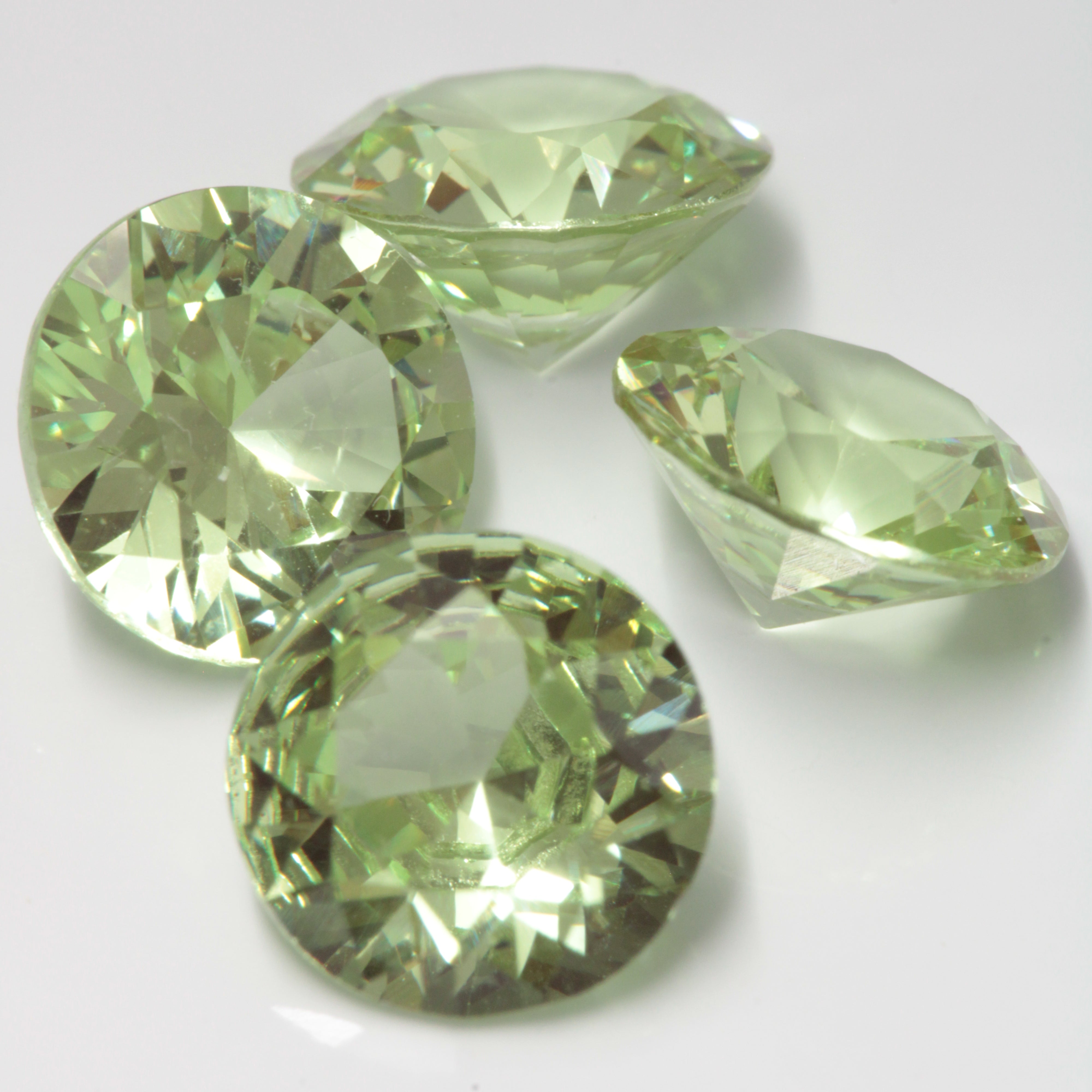 Faceted Round Green YAG Gem