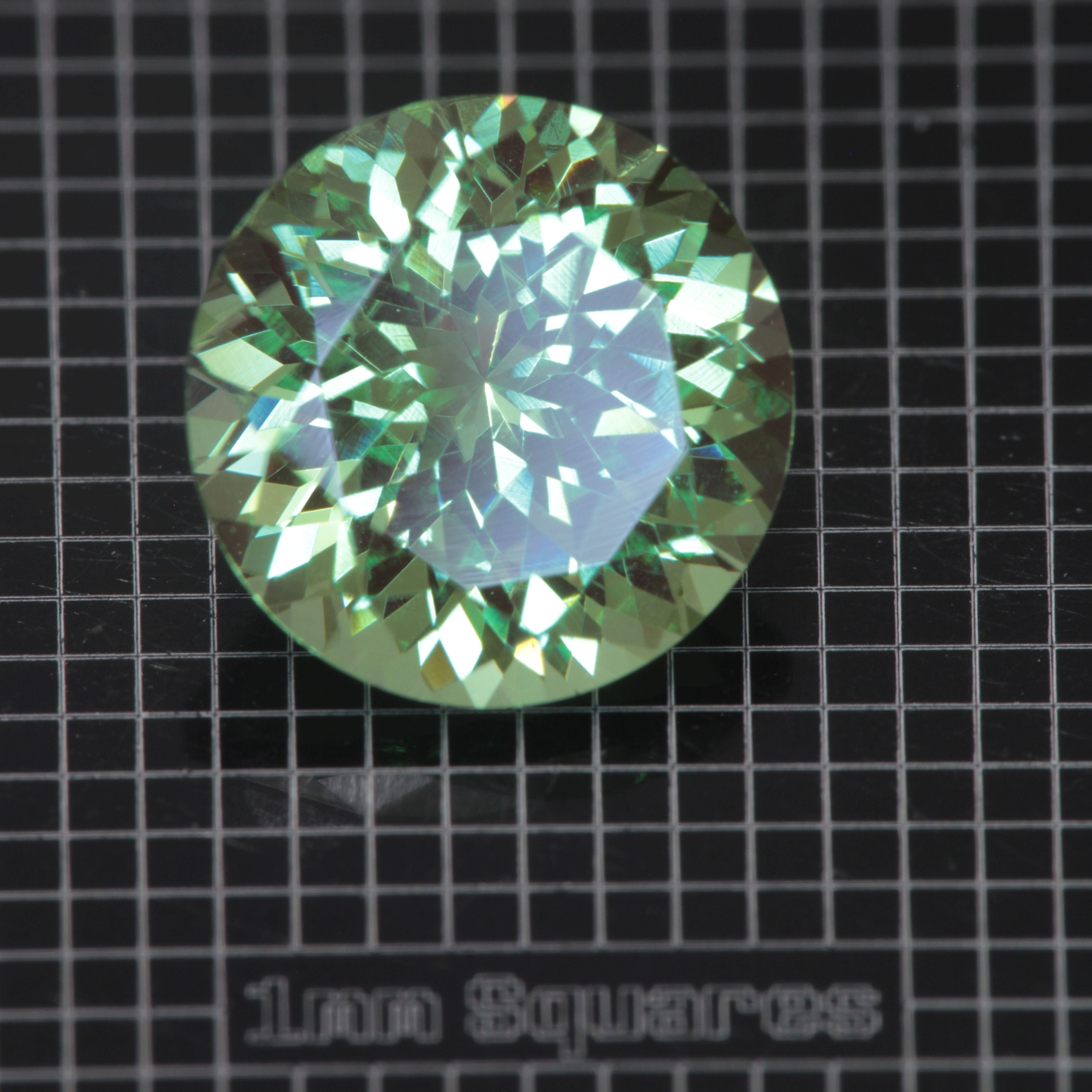 Faceted Hex Mint Garnet YAG:Cr3+ Gem