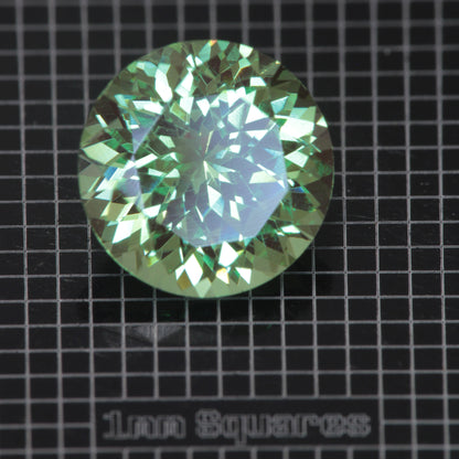 Faceted Hex Mint Garnet YAG:Cr3+ Gem