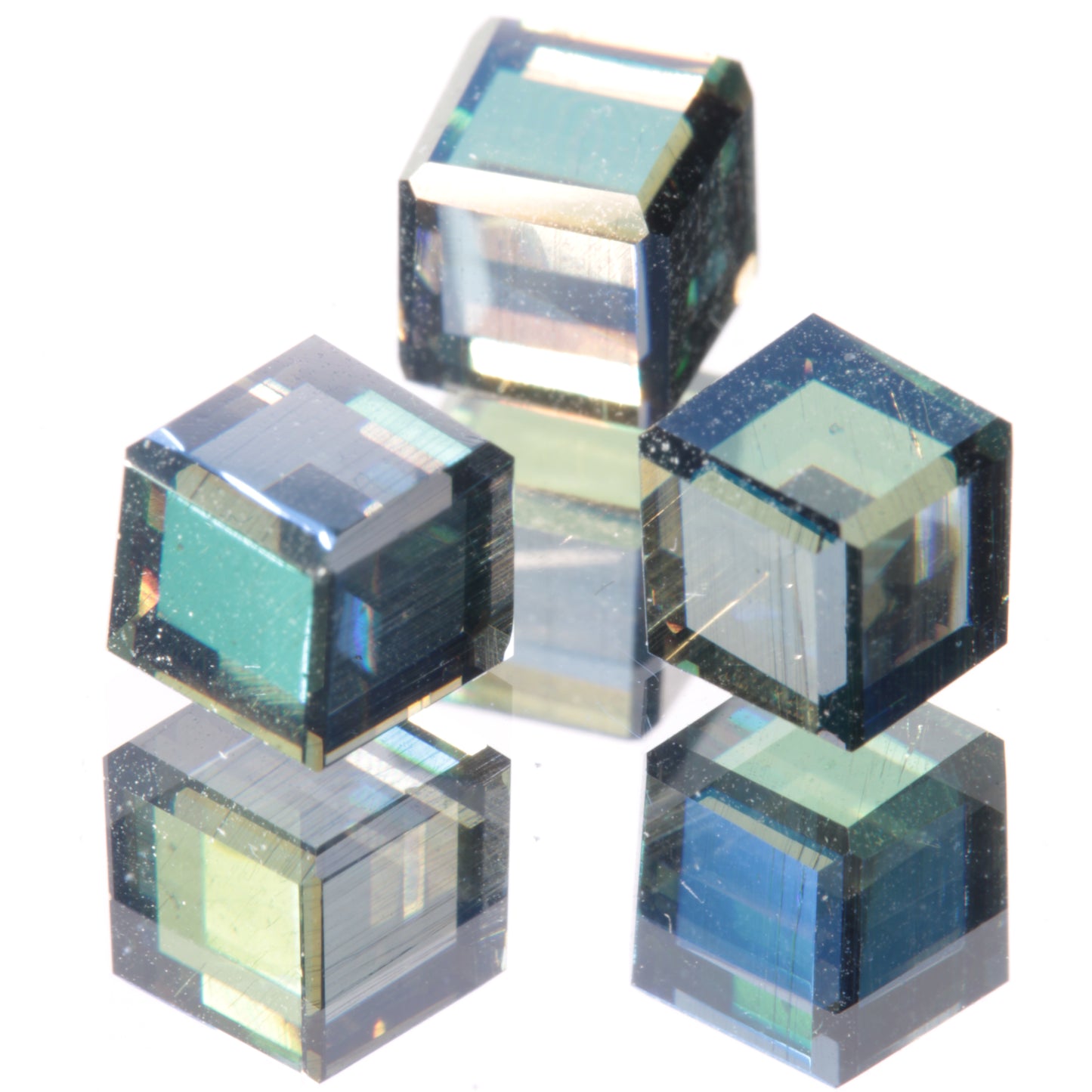 Polished Light Dichroic Cube (Wonky) showing yellow and blue axes
