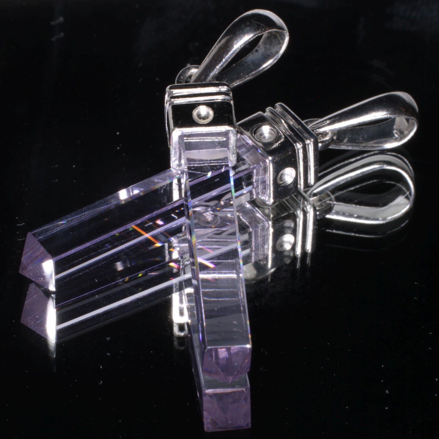 Nd:YAG Obelisk Pendant in Sterling Silver