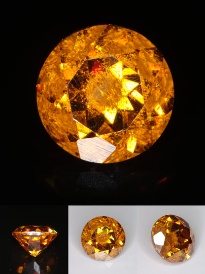 Faceted BGO-20 Orange Round (Scratched Out Eye) Gemstone