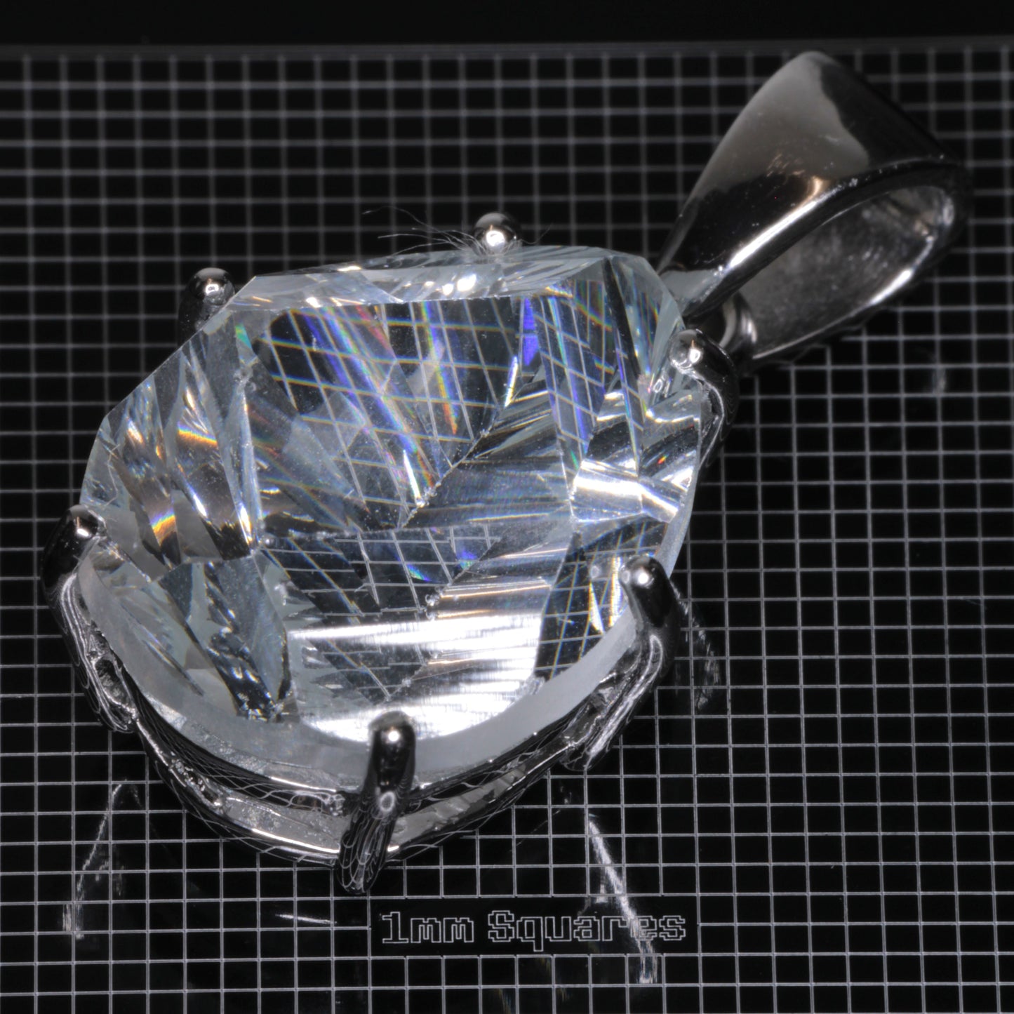 Pale Blue Ytterbium YAG Pear Cut Pendant