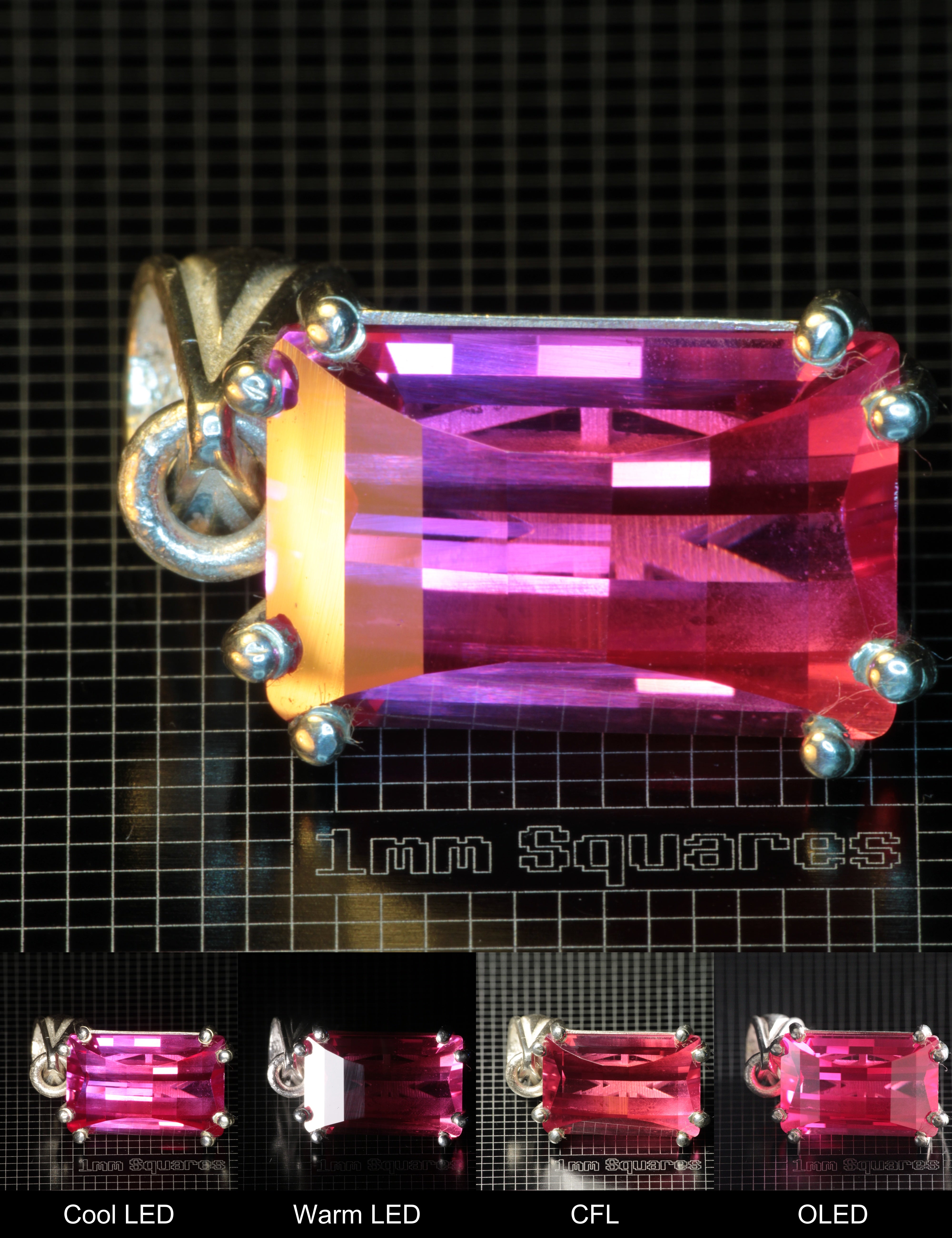 Soviet Ruby Red Ruby Pixel Pendant in Sterling Silver