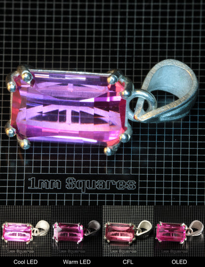 Soviet Ruby Rose Ruby Pixel Pendant in Sterling Silver
