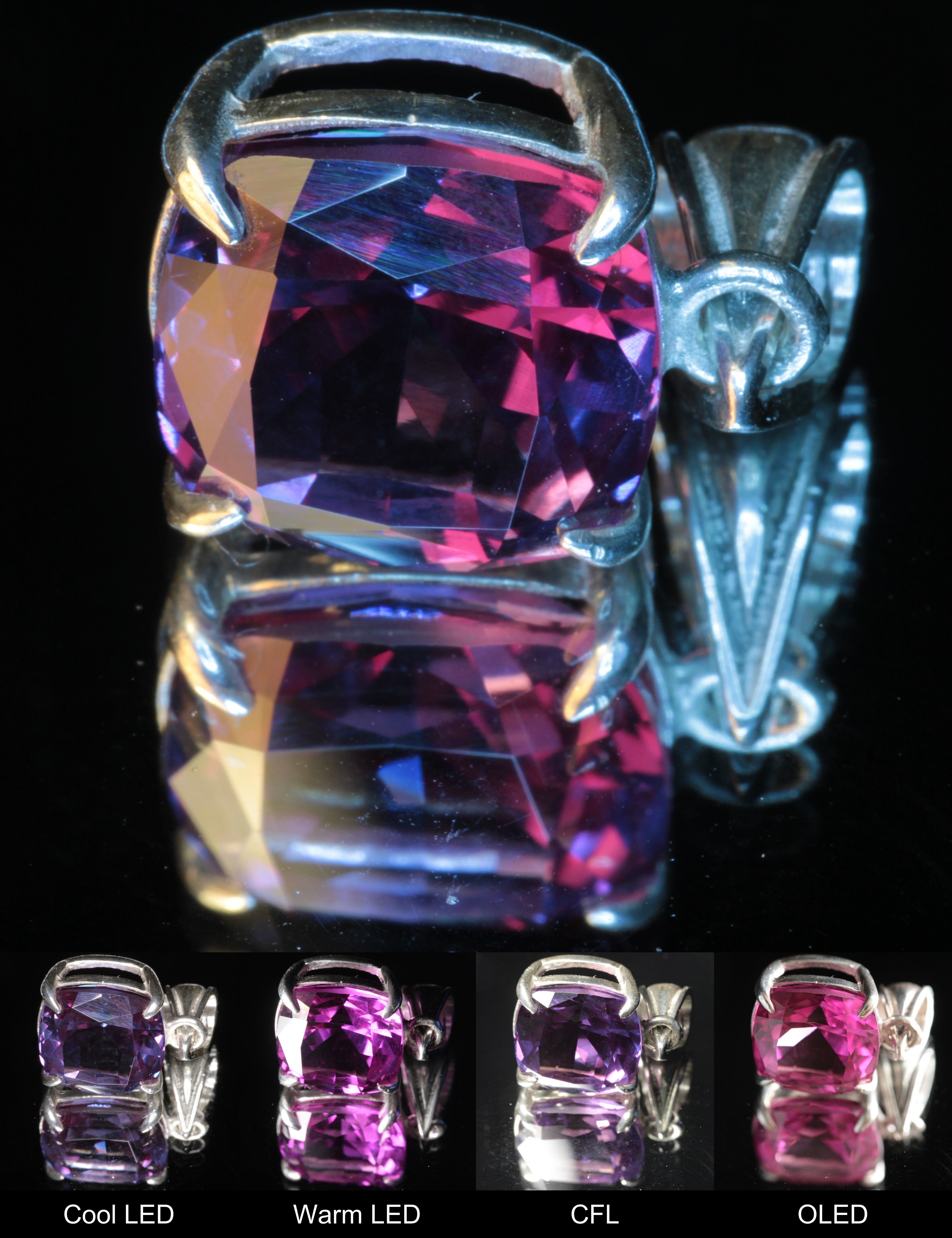 Purple Sapphire Cushion Pendant