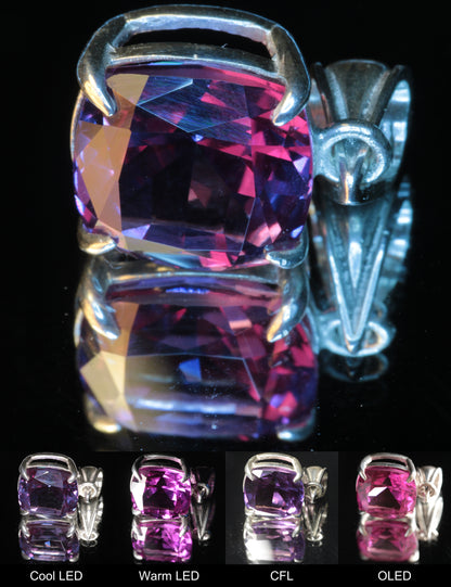 Purple Sapphire Cushion Pendant