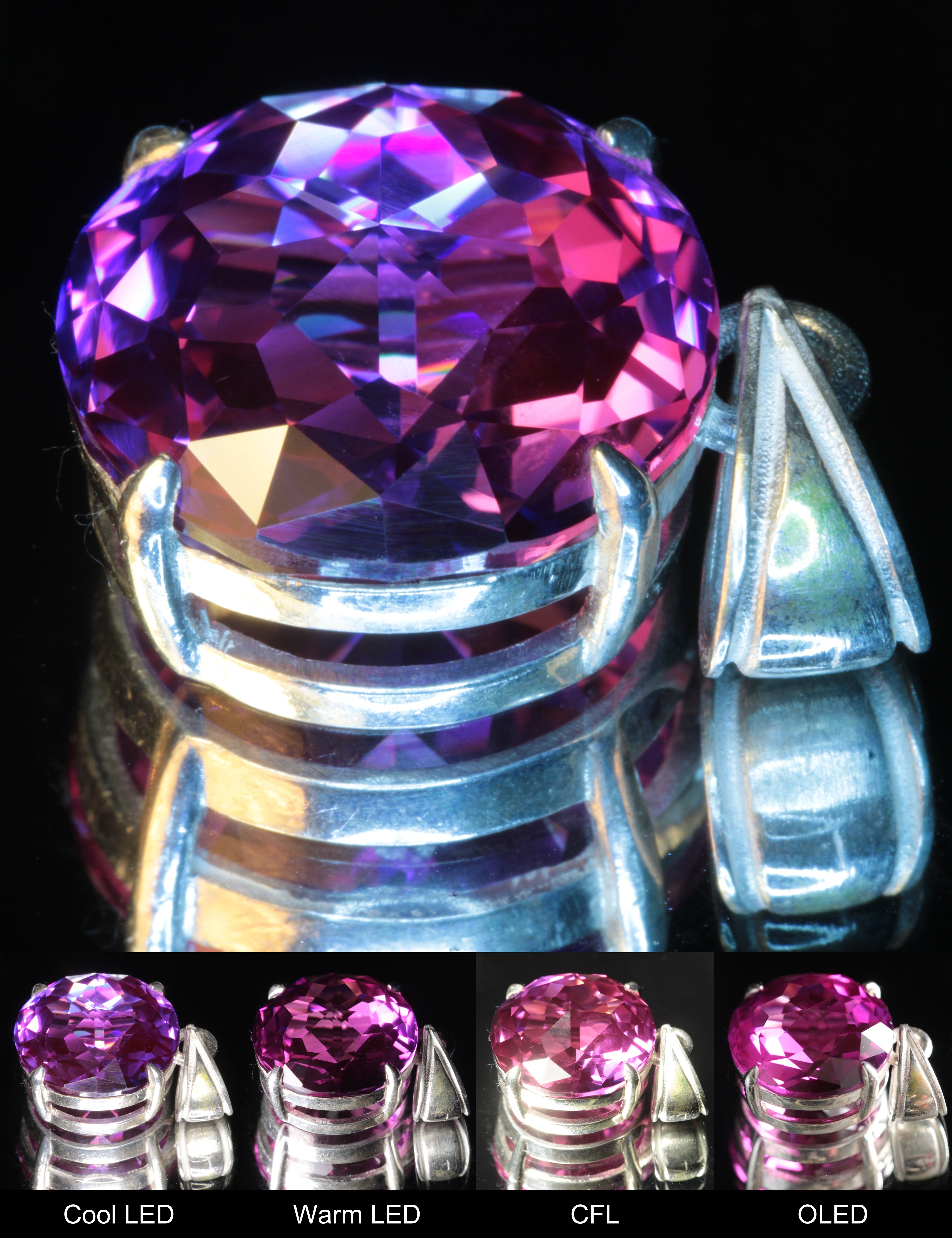 Purple Sapphire Elaborate Round Pendant