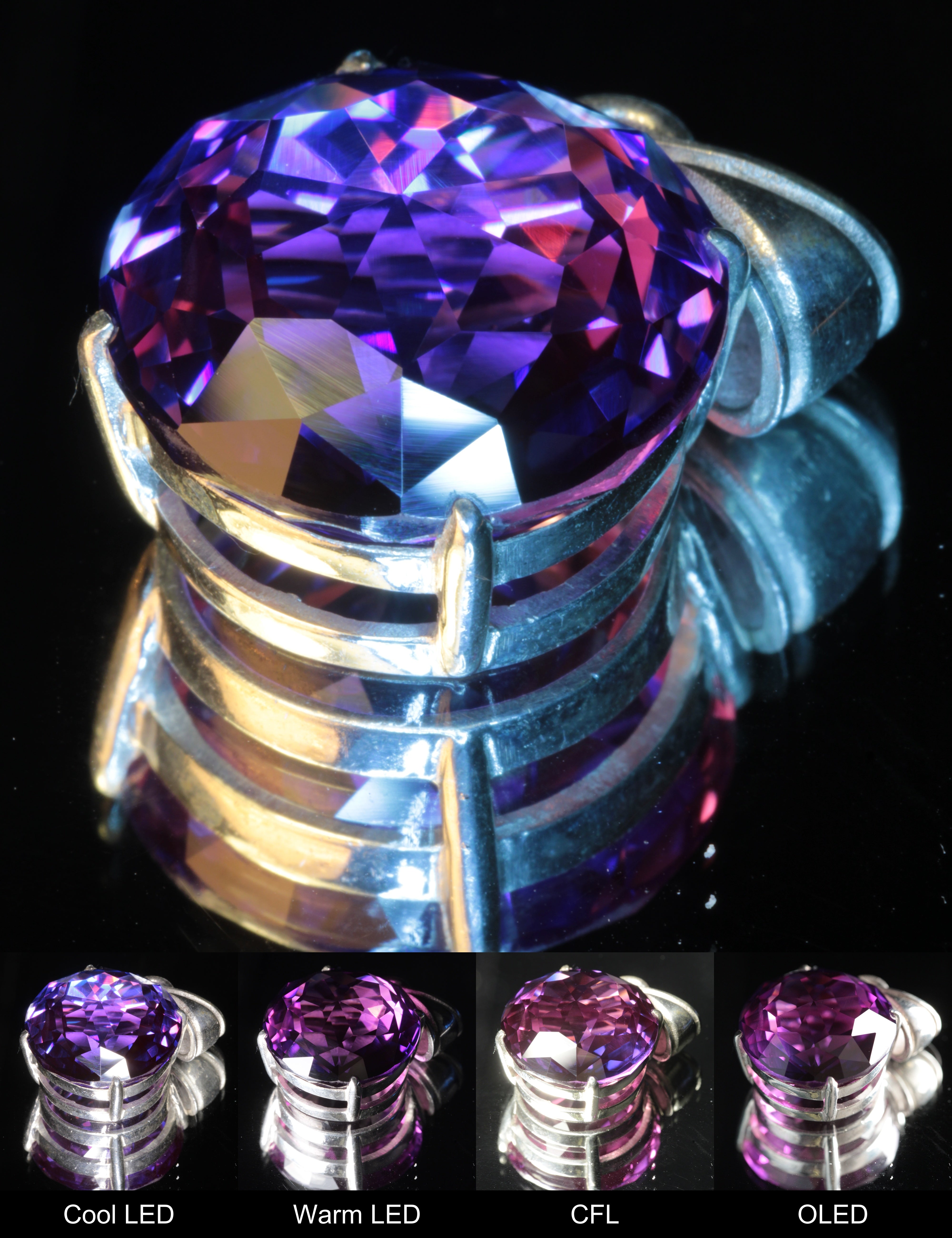 Purple Sapphire Elaborate Round Pendant