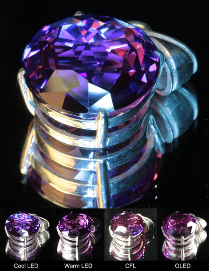 Purple Sapphire Elaborate Round Pendant