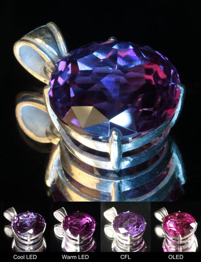 Purple Sapphire Elaborate Round Pendant