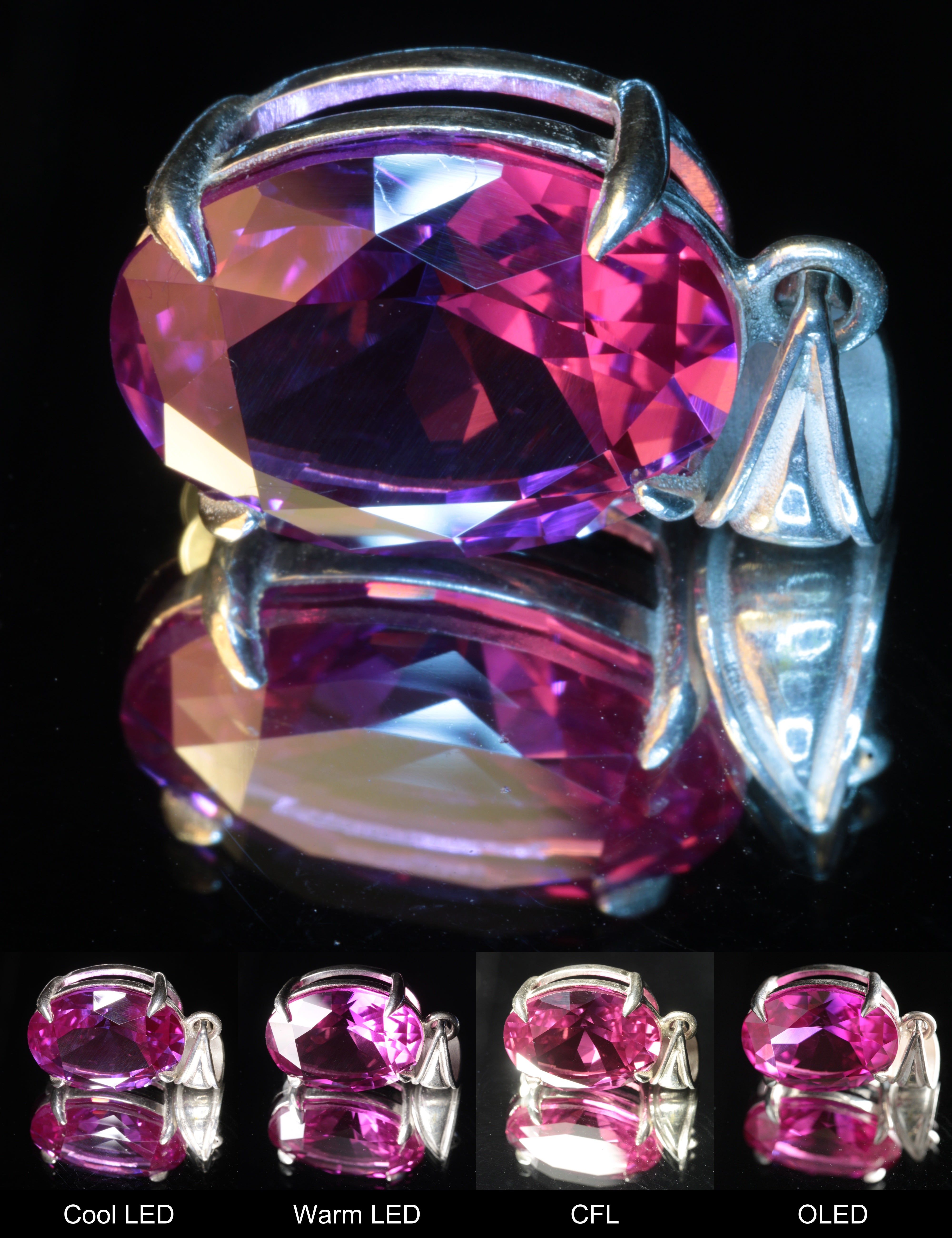 Purple Sapphire Oval Pendant
