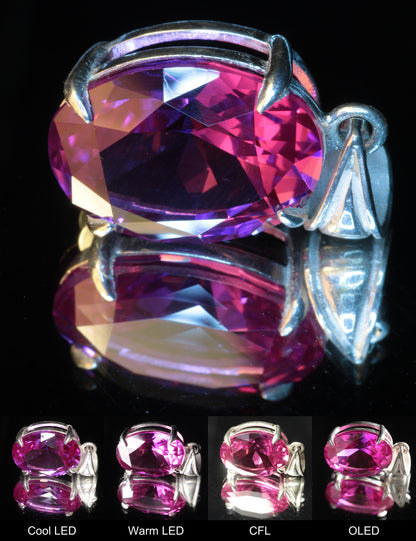 Purple Sapphire Oval Pendant