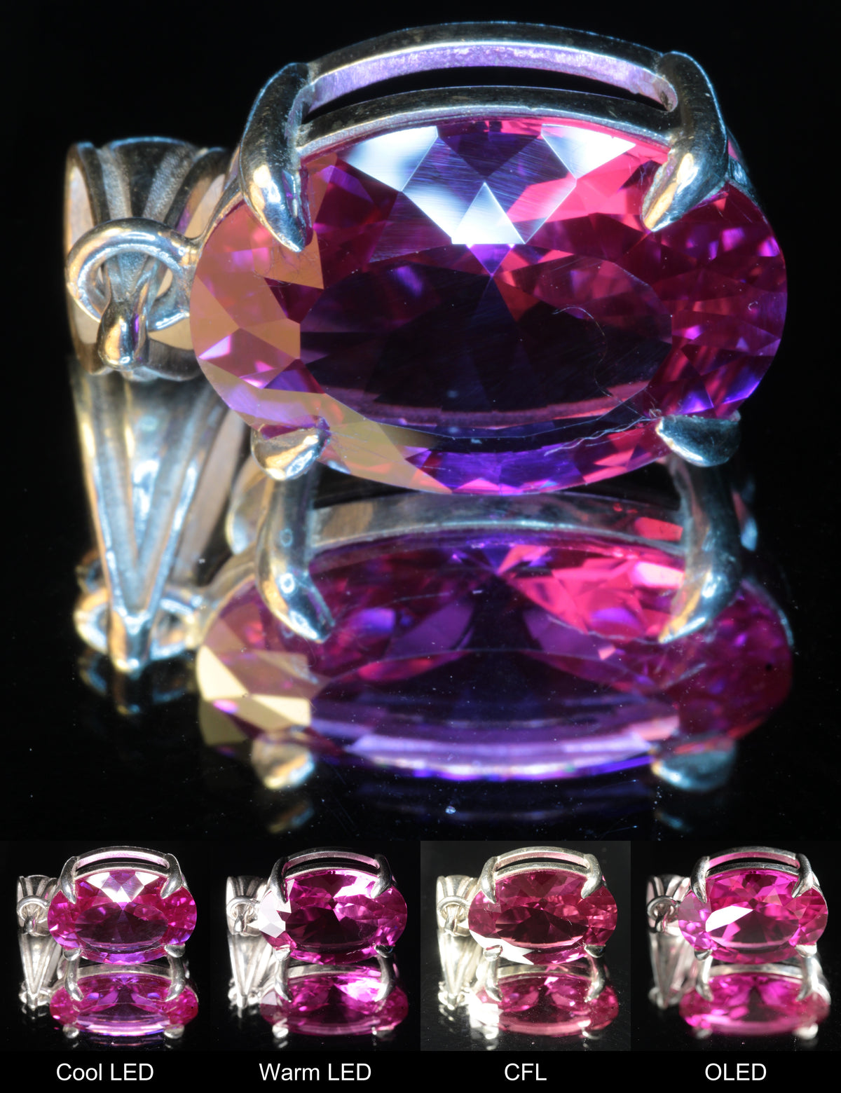 Purple Sapphire Oval Pendant