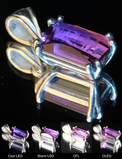 Purple Sapphire Pixel Pendant