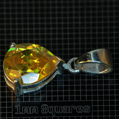 BGO-20 Teardrop Pendant in Sterling Silver on a 1 mm Grid