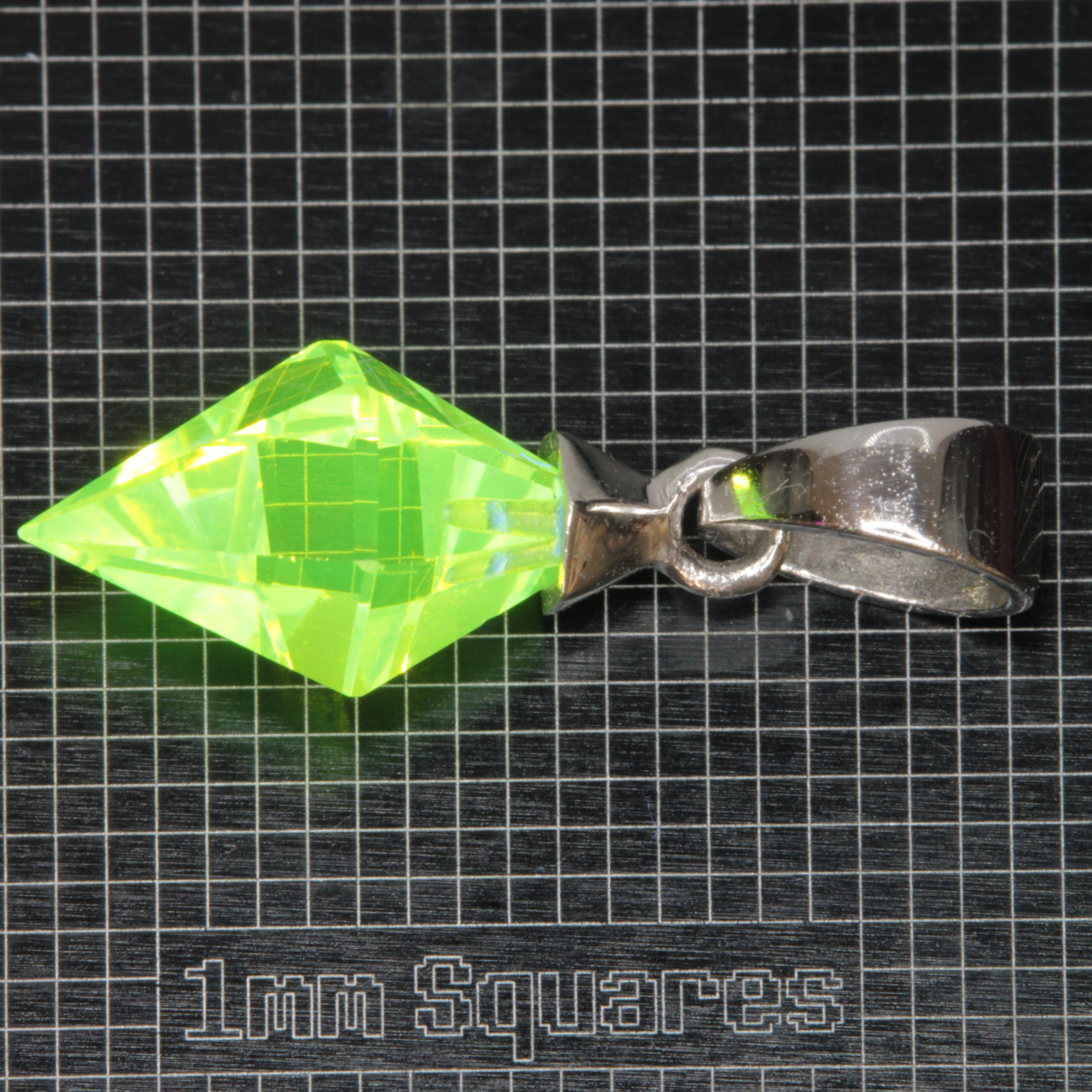 Faceted LuAG Plumb Bob Pendant